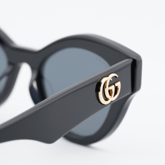 Gucci GG0957S 002 Sunglasses Black Cat Eye Frame, Grey Lenses main image 5